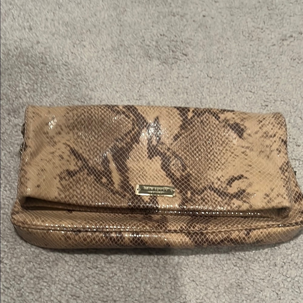Kate Spade Tan Clutch with Snakeskin Pattern